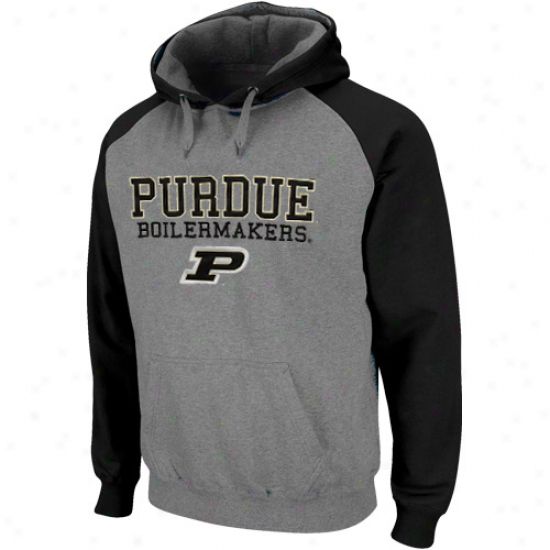 Putdue Boilermakers Ash-black Atlas Pullover Hoodie Sweatshirt