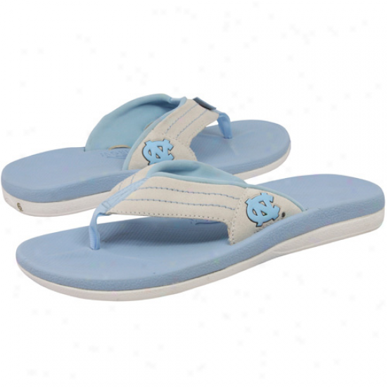 Rainbow North Carolina Tar Heels (unc) Ladies Carolina Blue-white West Cape Flip Flops