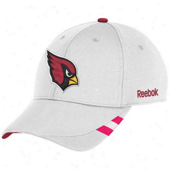 Reebok Arizona Cardinals White Bresat Cancer Awareness Coaches Sideline Adjustable Hat