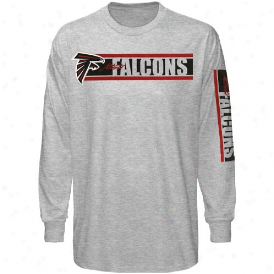 Reebok Atlanta Falcons Ash The Stripes Long Sleeve T-shirt