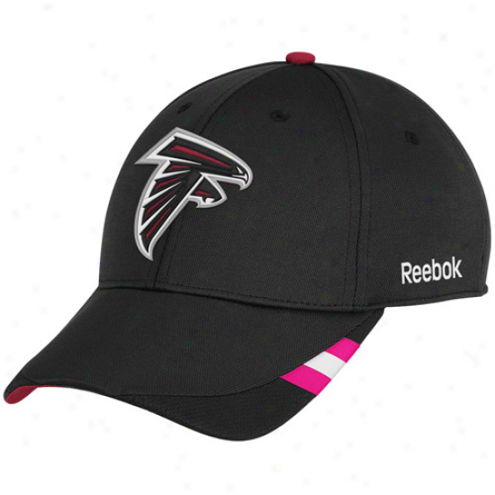 Reebok Atlanta Falcons Black Breast Cancer Awareness Coaches Sideline Flex Hat