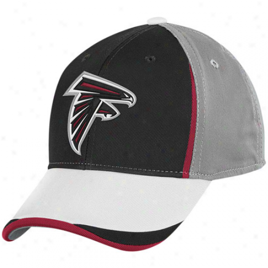 Reebok Atlanta Falcons Black-gray Gridiron Structured Flex Hat