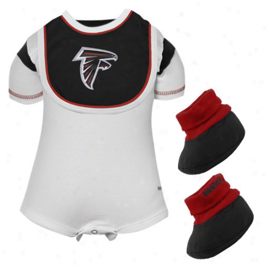 Reebok Atlanta Falcons Infant White Three-piece Creeper Set