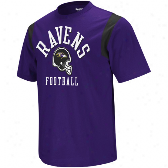 Reebok Baltimore Ravens Gridiron Crew T-shirt - Purple