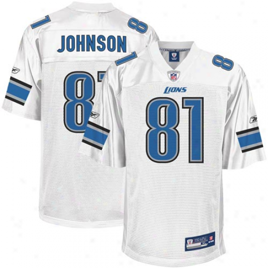 Reebok Calvin Johnson Detroit Lions Replica Jersey - White