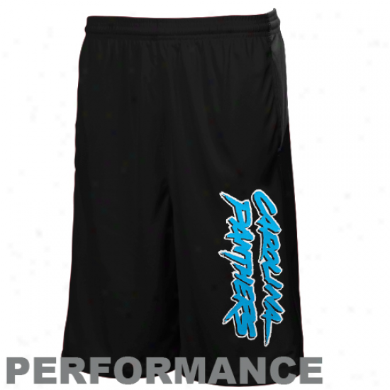 Reebok Carolina Panthers Young men Blck Colorblock Performance Shorts