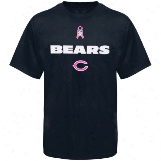 Reebok Chicago Bears Navy Blue Lockup Awareness T-shirt-