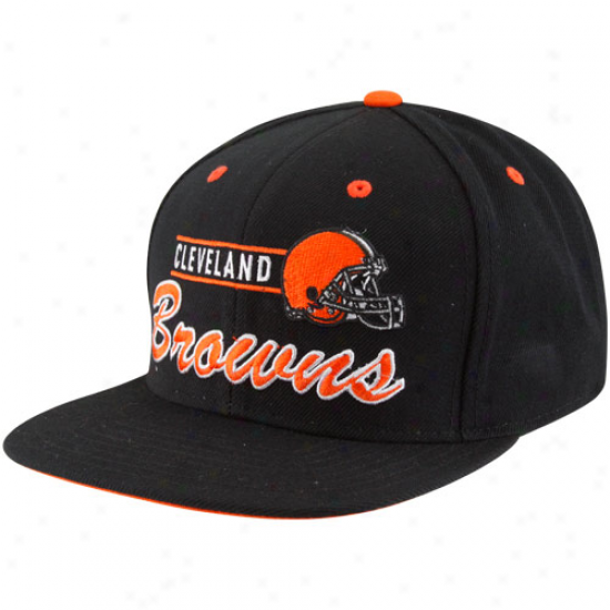 Reebok Cleveland Browns Black Triturate Snapback Adjustable Hat