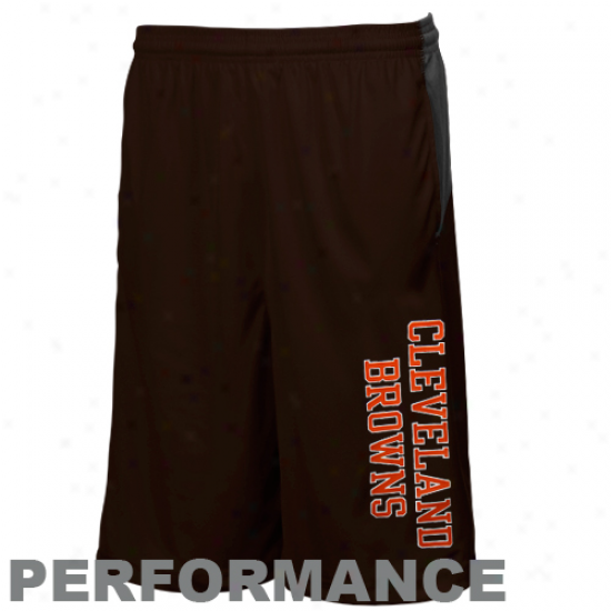 Reebok Cleveland Browns Youth Brown Colorblock Performance Shorts