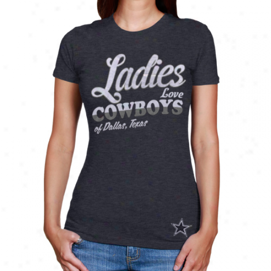 Reebok Dallas Cowoys Ladies Lady Love T-shirt - Navy Blue
