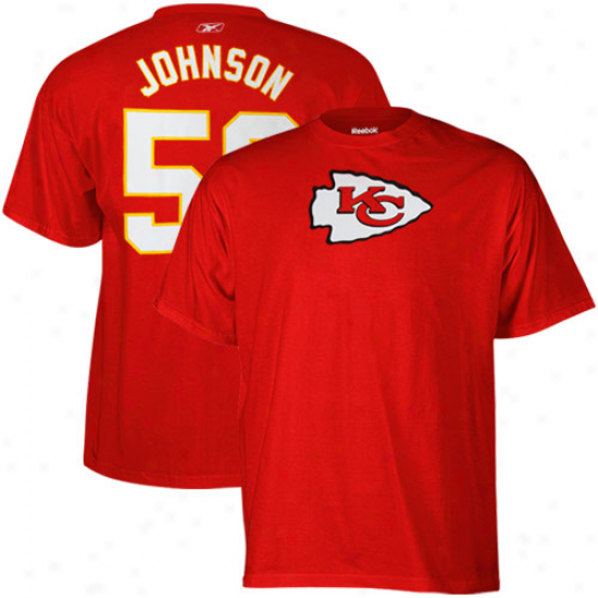 Reebok Derrick Johnson Kansas City Chiefs #56 Scrimmage Gear Player T-shirt - Red