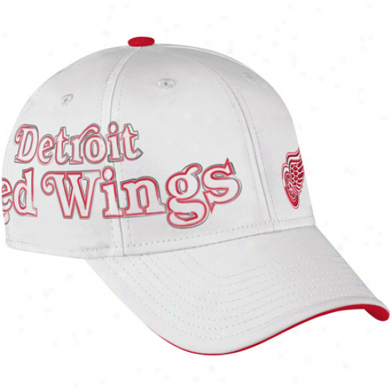 Reebok Detroit Red Wings White Second Season Player Flex Hat