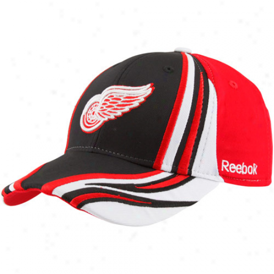 Reebok Detroit Red Wings Youth Red-black Inferno Flex Hat