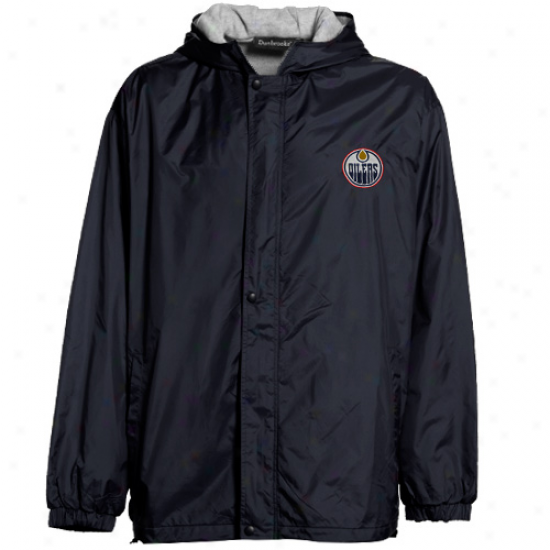 Reebok Edmonton Oilers Navy Blue Legacy Full Zip Hoodie Jacket