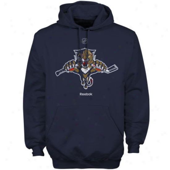 Reebok Florida Panthers Navy Blue Primary Logo Pullove5 Hoody Sweatshirt