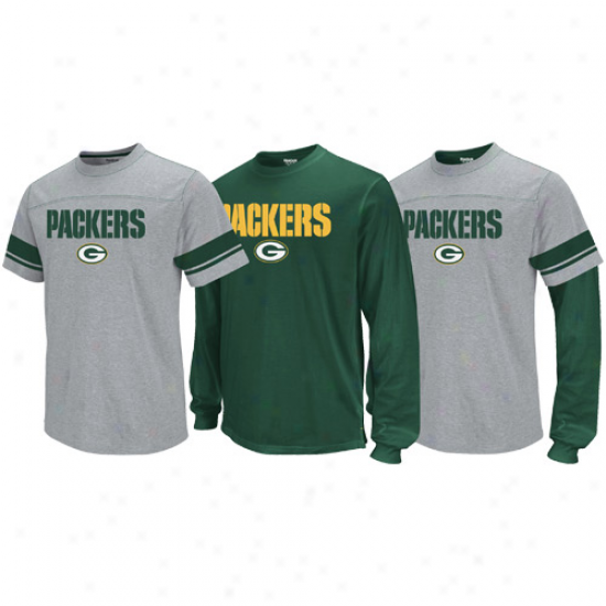 Reebok Green Bay Packers Ash-green Package T-shirt Combo Set