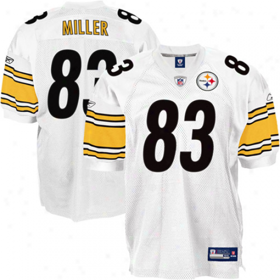 Reebok Heath Miller Pittsburbh Steelers Authentic Jersey - White