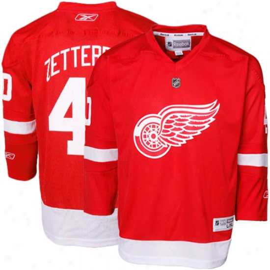 Reebok Henrik Zetterberg Detroit Red Wings Youth Replica Jersey - Red