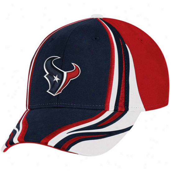 Reebok Houston Texans Navy Blue-red Inferno Flex Hat