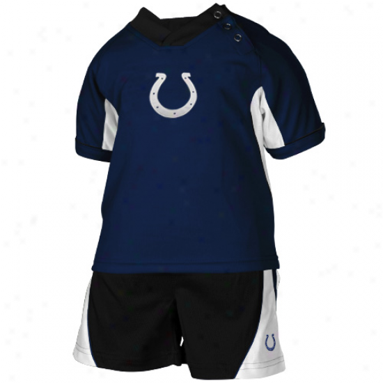 Reebok Indianapolis Colts Infant Royal Blue-black T-shirt & Shorts Set