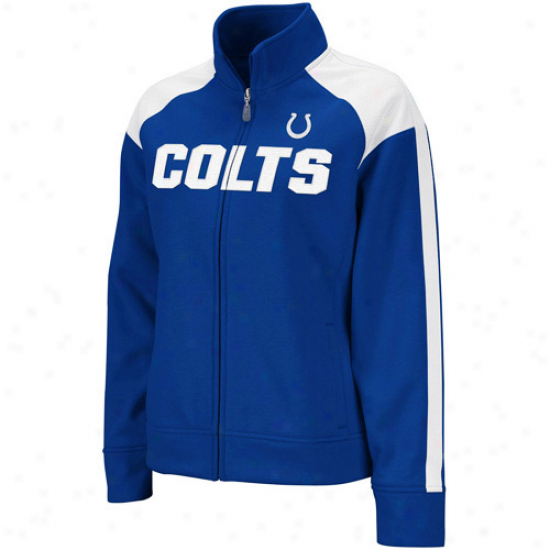 Reebok Indianapolis Colts Ladieq Royal Blue Bonded Full Zip Track Jacket