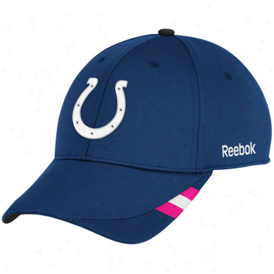 Reebok Indianapolis Colts Royal Blue Breast Cancer Awareness Coaches Sideline Flex Hat