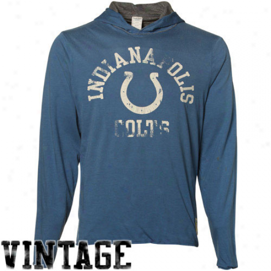 Reebok Indianapolis Colts Steel Blue-ash Jersey Reversible Hoody T-shirt