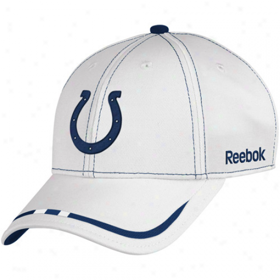 Reebok Indianapolis Colgs White Coaches Game Plan Adjustable Hat