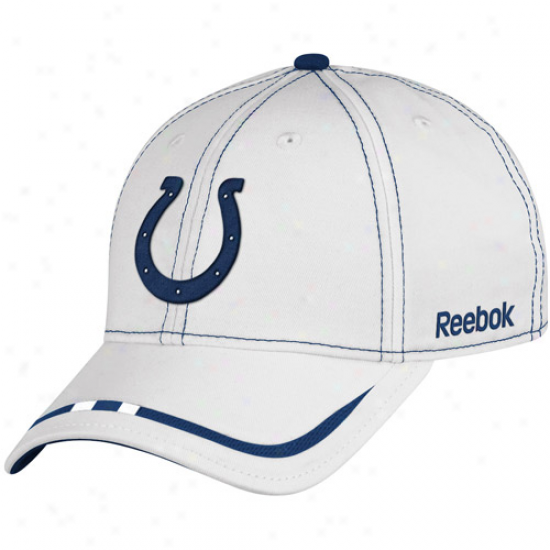 Reebok Indianapolis Colts White Coaches Twill Adjustable Hat