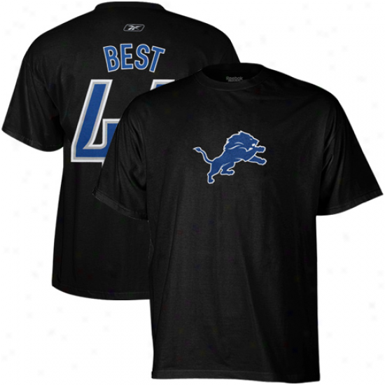 Reebok Jahvid Best Detroit Lions #44 Scrimmage Gear Player T-shirt - Black