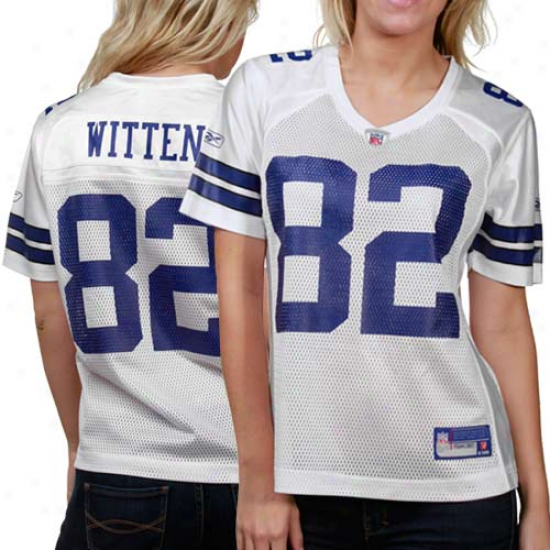 Reebok Jason Witten Dallas Cowboys Women's Replica Jersey - White