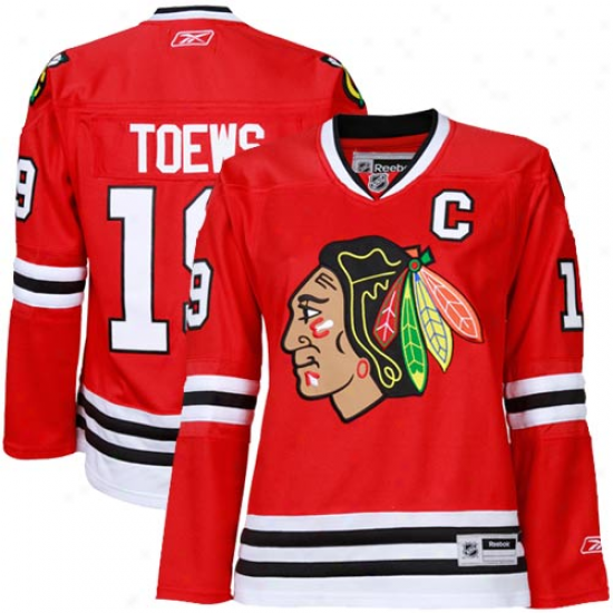 Rebok Jonathan Toews  Chicago Blackhawks Woman's Premier Jersey-red