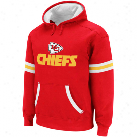 Reebok Kansas City Chiefs Red-white Qb Jersey Pullover Hoodie Sweatsyirt