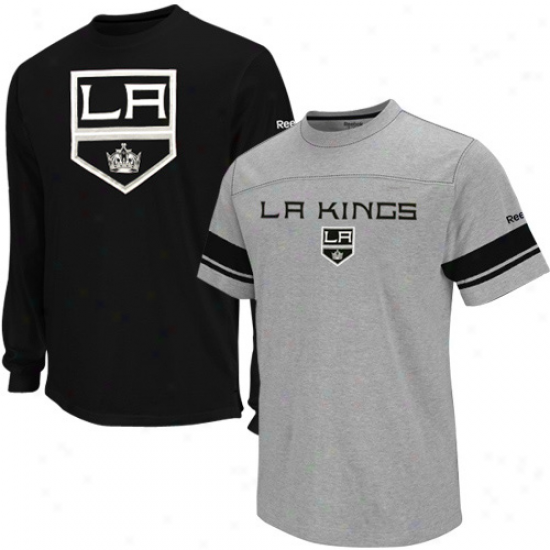 Reebok Los Angeles Kings Youth Black-ash Package T-shirt Combo Prescribe