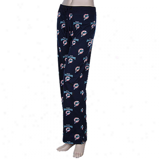 Reebok Miami Dolphins Ladies Navy Blue Supreme Pajama Pants