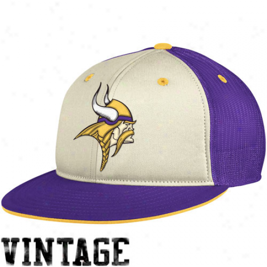 Reebok Minnesota Vikings Purple Time Traveler Throwback Fitted Hat