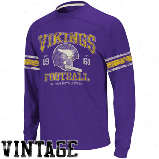 Reebok Minnesota Vikings Vintage Applique Premium Long Sleeve T-shirt - Purple