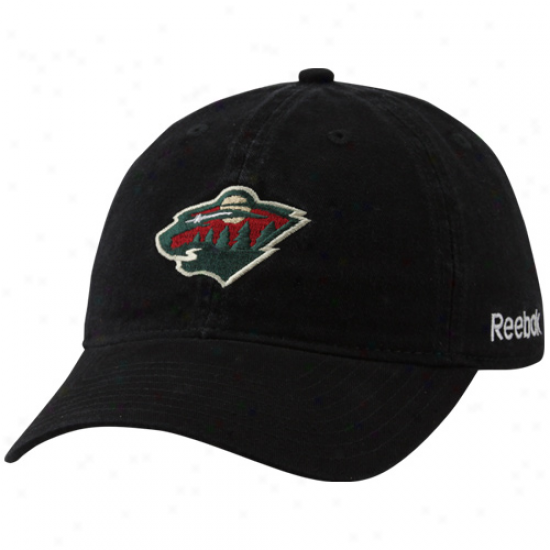 Reebok Minnesota Wild Adjustable Slouch Hat - Black