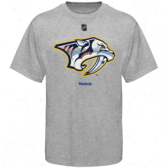 Reebok Nashville Predators Primary Logo T-shirt - Ash