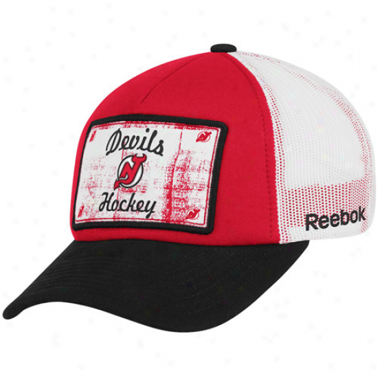 Reebok New Jersey Devils Red-black Buckle Up Adjustable Trucker Cardinal's office