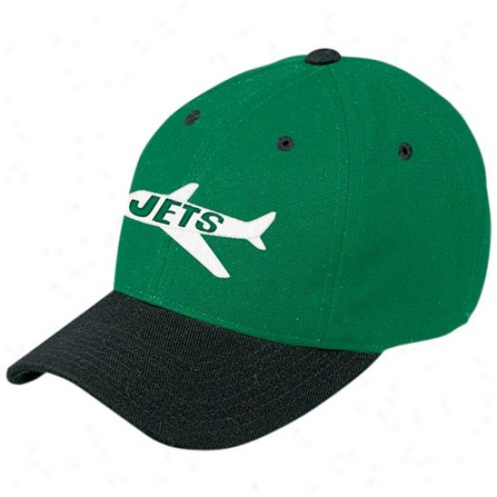 Reebok New York Jets Green Retro Logo Wool Blend Adjustable Hat