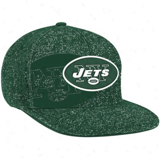 Reebok New York Jete Heathered Flat Brim Sideline Flex Hat - Green