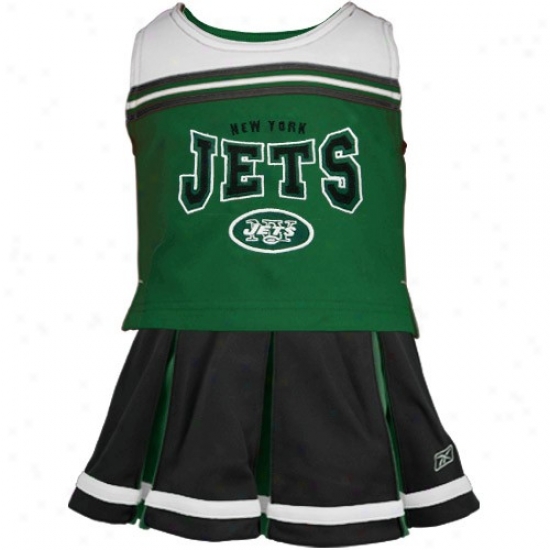 Reebok New York Jets Preschool Green-black 2-piece Cheerleader Tank Top & Skirt