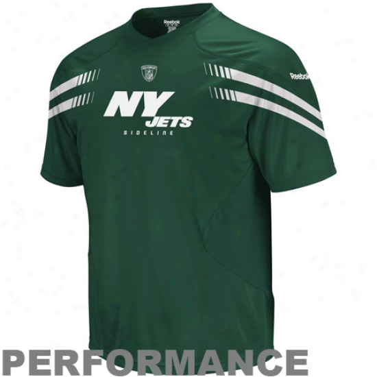 Reebok New York Jets Instruction V-neck Performance T-shirt â Green