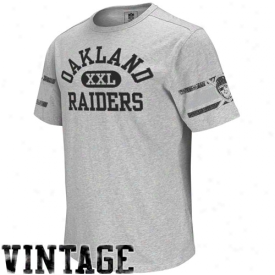 Reebok Oakland Raiders Hard-line Glory Vintage T-shirt - Ash