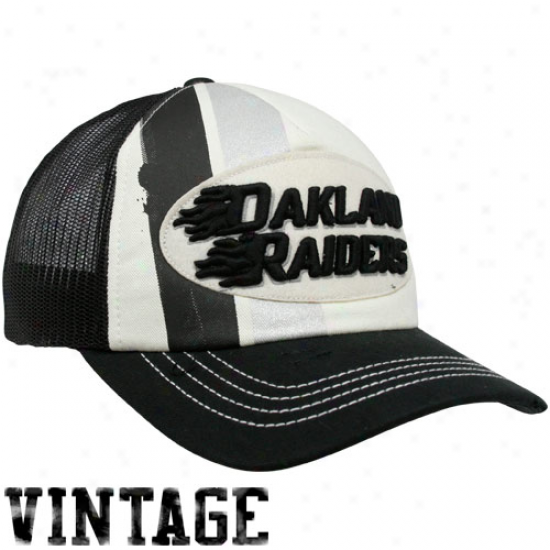 Reebok Oakland Raiders Natural-black Broiler Adjuetable Trucker Hat