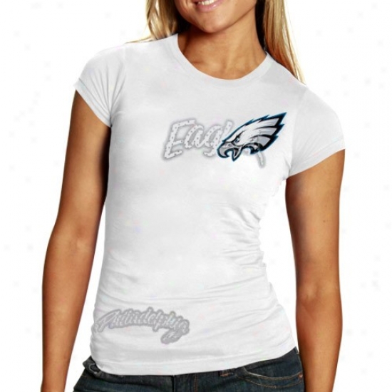 Reebok Phlladelphia Eagles Ladies Of a ~ color Polka Baby Doll Premium T-shirt