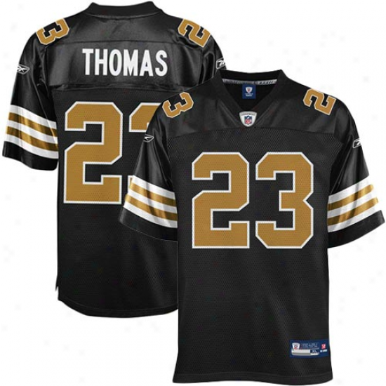 Reebok Pierre Thomas New Orleans Saints Replica Jersey - Black