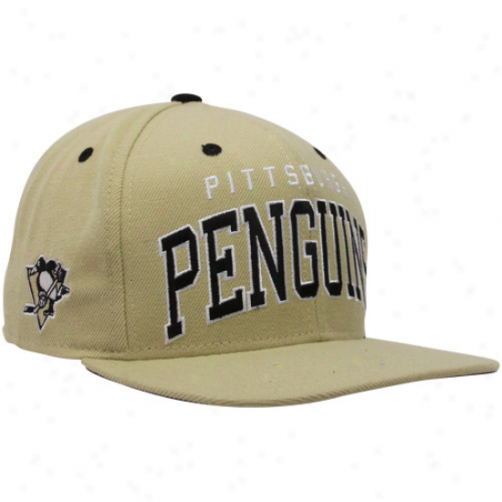 Reebok Pittsburgh Penguins Gold Retro Arch Logo Snapback Adjustable Hat