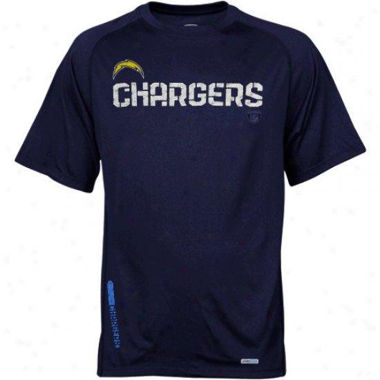 Reebok San Diego Chargers Navy Blue Sideline Speedwick Prefirmance T-shirt